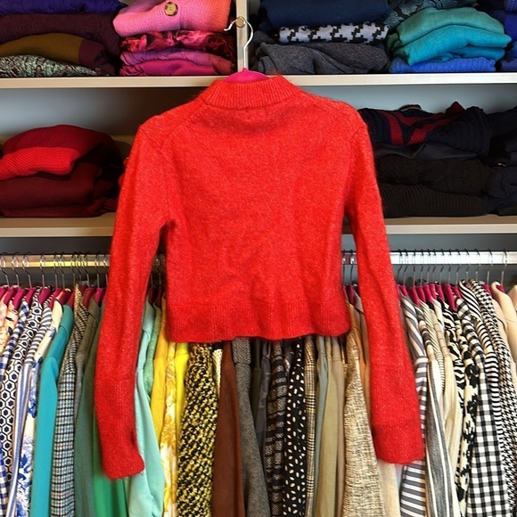 H&M red 32% wool long sleeve sweater size S - Picture 3 of 4